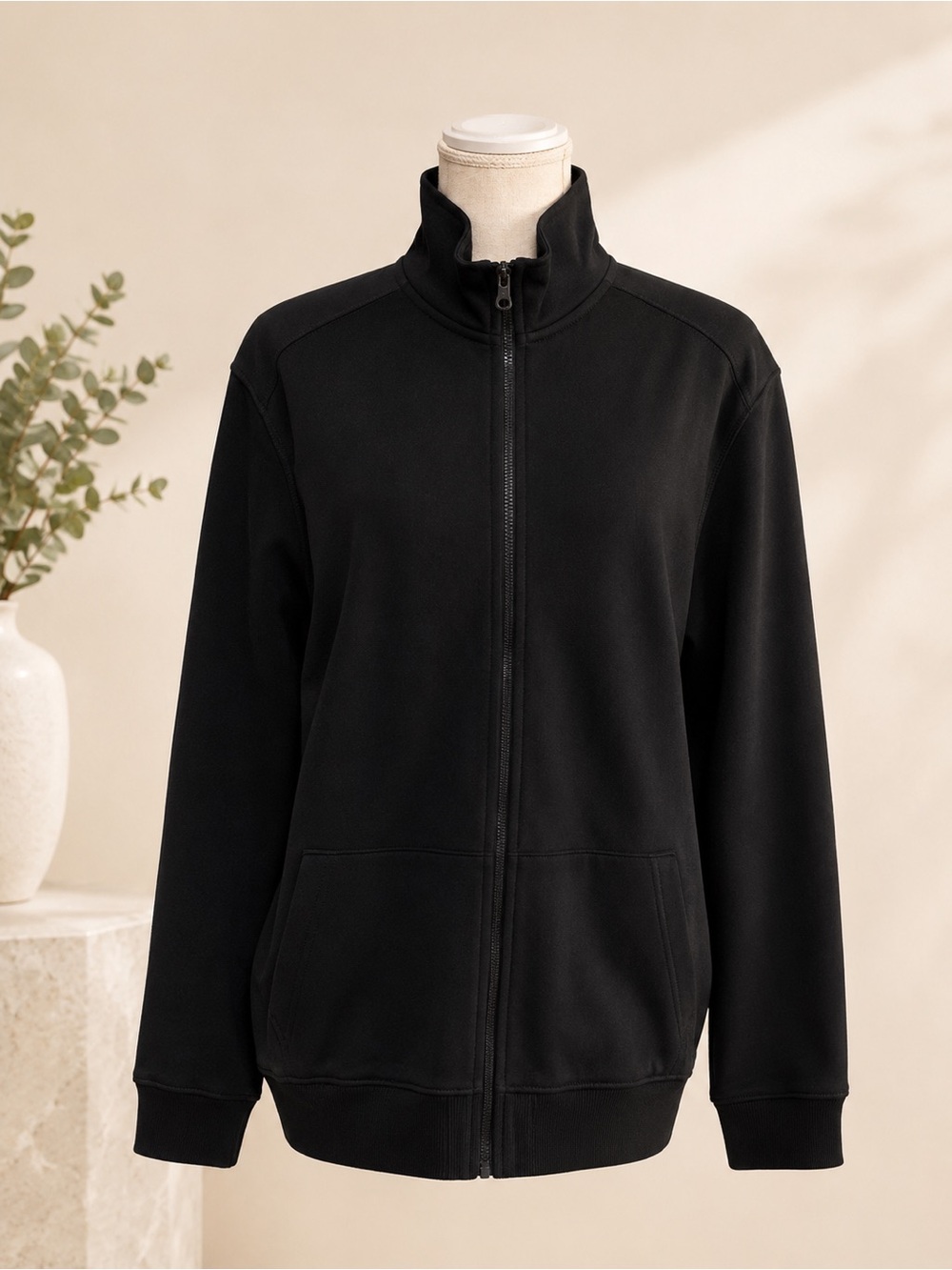 Apt 9 Black Zip Up Jacket Women’s Large layering jacket
